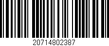 Código de barras (EAN, GTIN, SKU, ISBN): '20714802387'