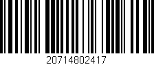 Código de barras (EAN, GTIN, SKU, ISBN): '20714802417'
