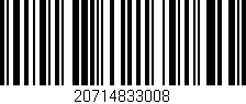 Código de barras (EAN, GTIN, SKU, ISBN): '20714833008'