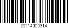 Código de barras (EAN, GTIN, SKU, ISBN): '20714838614'