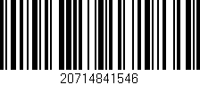 Código de barras (EAN, GTIN, SKU, ISBN): '20714841546'