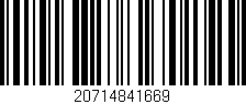 Código de barras (EAN, GTIN, SKU, ISBN): '20714841669'
