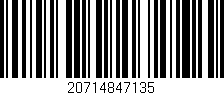 Código de barras (EAN, GTIN, SKU, ISBN): '20714847135'