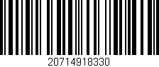 Código de barras (EAN, GTIN, SKU, ISBN): '20714918330'