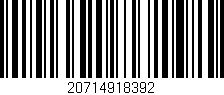 Código de barras (EAN, GTIN, SKU, ISBN): '20714918392'