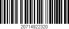 Código de barras (EAN, GTIN, SKU, ISBN): '20714922320'