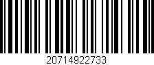Código de barras (EAN, GTIN, SKU, ISBN): '20714922733'