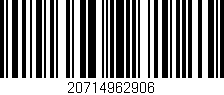 Código de barras (EAN, GTIN, SKU, ISBN): '20714962906'