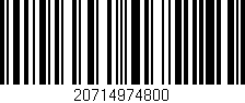Código de barras (EAN, GTIN, SKU, ISBN): '20714974800'