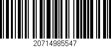 Código de barras (EAN, GTIN, SKU, ISBN): '20714985547'