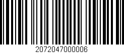 Código de barras (EAN, GTIN, SKU, ISBN): '2072047000006'