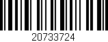Código de barras (EAN, GTIN, SKU, ISBN): '20733724'