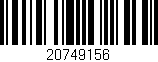 Código de barras (EAN, GTIN, SKU, ISBN): '20749156'