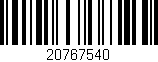 Código de barras (EAN, GTIN, SKU, ISBN): '20767540'