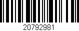 Código de barras (EAN, GTIN, SKU, ISBN): '20792981'