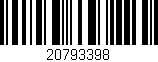 Código de barras (EAN, GTIN, SKU, ISBN): '20793398'