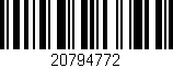 Código de barras (EAN, GTIN, SKU, ISBN): '20794772'