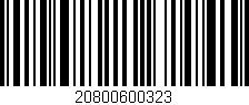 Código de barras (EAN, GTIN, SKU, ISBN): '20800600323'