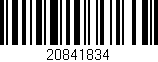 Código de barras (EAN, GTIN, SKU, ISBN): '20841834'