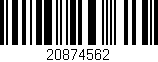 Código de barras (EAN, GTIN, SKU, ISBN): '20874562'