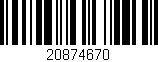 Código de barras (EAN, GTIN, SKU, ISBN): '20874670'