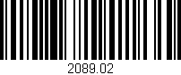 Código de barras (EAN, GTIN, SKU, ISBN): '2089.02'