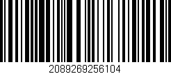 Código de barras (EAN, GTIN, SKU, ISBN): '2089269256104'