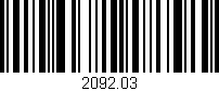 Código de barras (EAN, GTIN, SKU, ISBN): '2092.03'