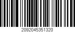 Código de barras (EAN, GTIN, SKU, ISBN): '2092045351320'