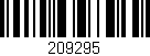 Código de barras (EAN, GTIN, SKU, ISBN): '209295'