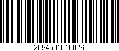 Código de barras (EAN, GTIN, SKU, ISBN): '2094501610026'
