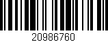 Código de barras (EAN, GTIN, SKU, ISBN): '20986760'