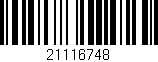 Código de barras (EAN, GTIN, SKU, ISBN): '21116748'