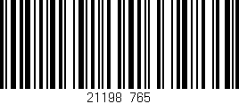 Código de barras (EAN, GTIN, SKU, ISBN): '21198/765'