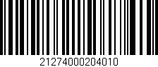 Código de barras (EAN, GTIN, SKU, ISBN): '21274000204010'