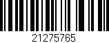 Código de barras (EAN, GTIN, SKU, ISBN): '21275765'