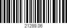 Código de barras (EAN, GTIN, SKU, ISBN): '21289.06'