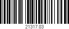Código de barras (EAN, GTIN, SKU, ISBN): '21317.03'
