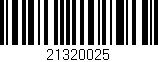 Código de barras (EAN, GTIN, SKU, ISBN): '21320025'