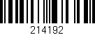 Código de barras (EAN, GTIN, SKU, ISBN): '214192'