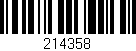 Código de barras (EAN, GTIN, SKU, ISBN): '214358'
