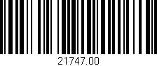 Código de barras (EAN, GTIN, SKU, ISBN): '21747.00'