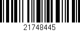 Código de barras (EAN, GTIN, SKU, ISBN): '21748445'