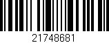Código de barras (EAN, GTIN, SKU, ISBN): '21748681'