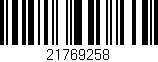 Código de barras (EAN, GTIN, SKU, ISBN): '21769258'