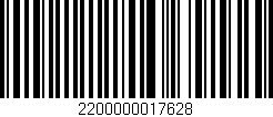 Código de barras (EAN, GTIN, SKU, ISBN): '2200000017628'