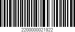 Código de barras (EAN, GTIN, SKU, ISBN): '2200000021922'