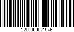 Código de barras (EAN, GTIN, SKU, ISBN): '2200000021946'