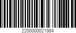 Código de barras (EAN, GTIN, SKU, ISBN): '2200000021984'