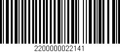 Código de barras (EAN, GTIN, SKU, ISBN): '2200000022141'